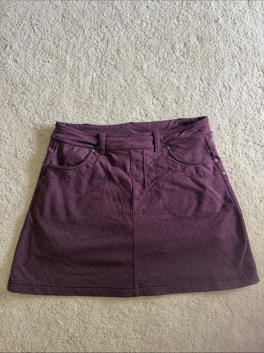 Athlete Purple Women's Stretch Denim Skirt-Style Shorts